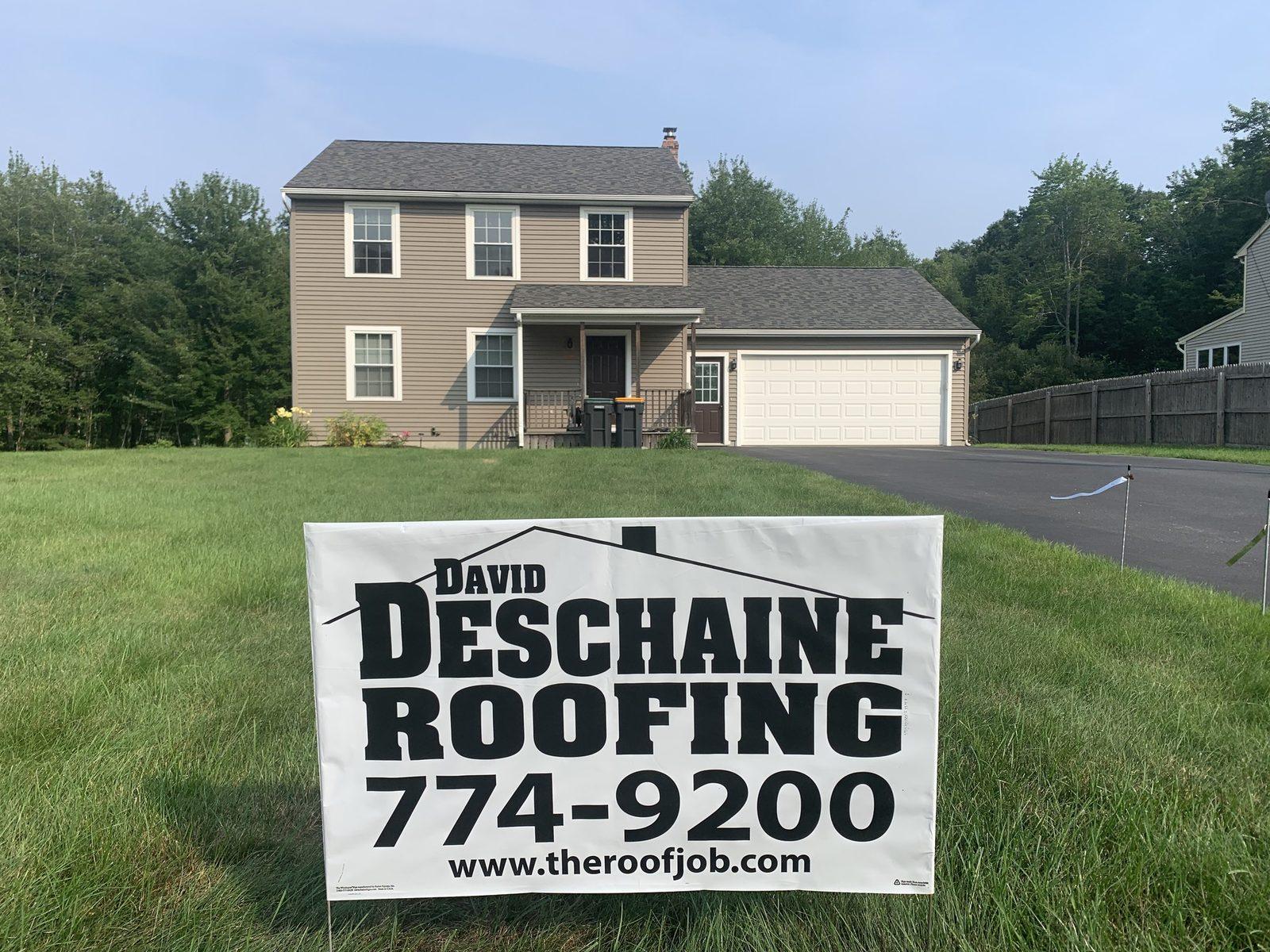 New roof by David Deschaine Roofing on a home in Gorham, Maine